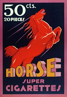 Agitation Gallery: Horse Super Cigarettes 1935 (color printing)