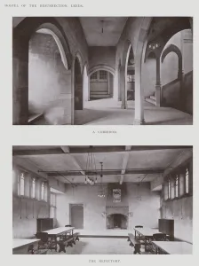 Hostel of the Resurrection, Leeds, A Corridor, The Refectory (b/w photo) Hostel of the Resurrection, Leeds, A Corridor, The Refectory (b/w photo)