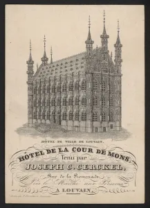 Louvain Gallery: Hotel De La Cour De Mons, Joseph C Cerckel, Louvain (engraving)
