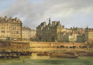 Hotel de Ville and embankment, Paris, 1828 (oil on canvas) Hotel de Ville and embankment, Paris, 1828 (oil on canvas)