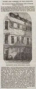 Brook Street Gallery: The House in which Chatterton died, in Brook-Street, Holborn (engraving)