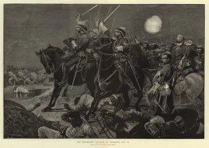 Anglo Egyptian War Gallery: The Household Cavalry at Kassassin (engraving)