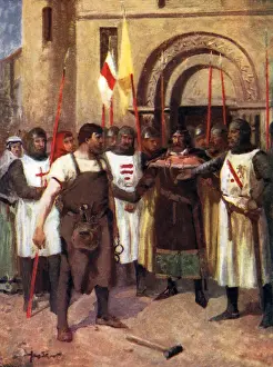 Hubert de Burgh and the Blacksmith (colour litho) Hubert de Burgh and the Blacksmith (colour litho)