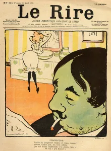 Humorous cartoon from the front cover of 'Le Rire', 22nd April 1899 (colour Humorous cartoon from the front cover of 'Le Rire', 22nd April 1899 (colour