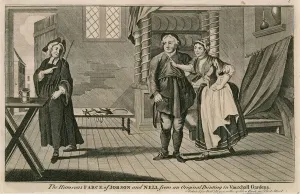 The humorous farce of Jobson and Nell from an original painting at Vauxhall Gardens, London (engraving) The humorous farce of Jobson and Nell from an original painting at Vauxhall Gardens, London (engraving)