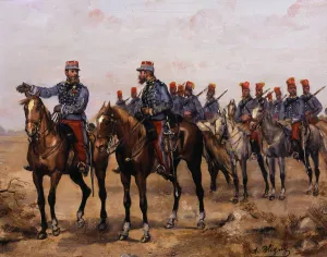 Hunters of Africa, 1880 - 1890, painting by Bligny Hunters of Africa, 1880 - 1890, painting by Bligny
