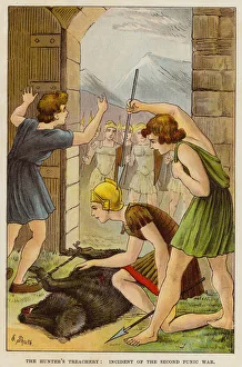 The hunter's treachery: incident of the Second Punic War, 3rd Century BC (chromolitho) The hunter's treachery: incident of the Second Punic War, 3rd Century BC (chromolitho)