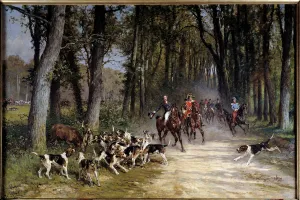 The hunting duke of orleans ran to the grove of sylvie. Painting by Charles Olivier De The hunting duke of orleans ran to the grove of sylvie. Painting by Charles Olivier De