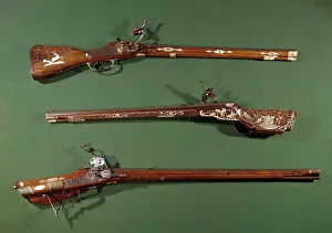 Hunting rifles. 16th century Gien, hunting museum Hunting rifles. 16th century Gien, hunting museum