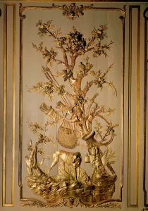 Hunting scene, wood panelling originally from the dining room of the Hotel des Etats du Hunting scene, wood panelling originally from the dining room of the Hotel des Etats du