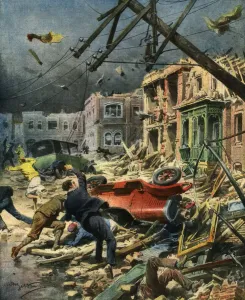 Hurricane in Florida, October 1929 (colour litho) Hurricane in Florida, October 1929 (colour litho)