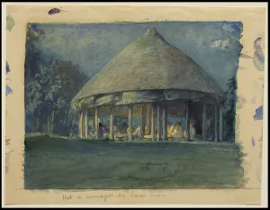 Hut in Moonlight, Iva, Savaii, October 1890, 1890 (w/c, bodycolour & gum arabic on wove Hut in Moonlight, Iva, Savaii, October 1890, 1890 (w/c, bodycolour & gum arabic on wove