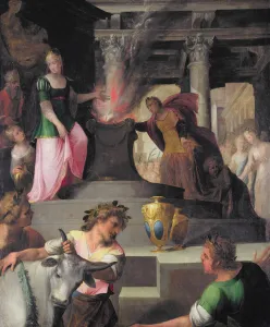 Hyante and Climene offering a sacrifice to Venus, from La Franciade by Pierre de Ronsard Hyante and Climene offering a sacrifice to Venus, from La Franciade by Pierre de Ronsard