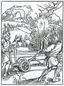 Of hym that wyll nat folowe nor ensue good counsell, and necessary, illustration Of hym that wyll nat folowe nor ensue good counsell, and necessary, illustration