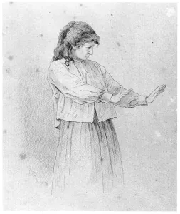 Hysterical Woman (pencil on paper) (b/w photo) Hysterical Woman (pencil on paper) (b/w photo)