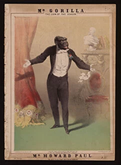 'I am the Gorilla of Monsieur Chaillu' (colour litho)