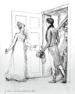 Scandal Gallery: I have not an instant to lose, illustration from Pride & Prejudice