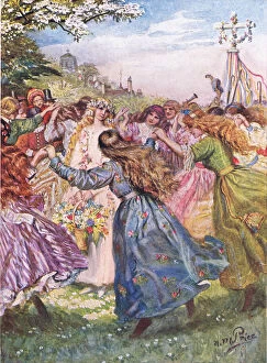 Norman Mills (after) Price Gallery: I m to be Queen O the May, Mother, illustration from The Childrens Tennyson