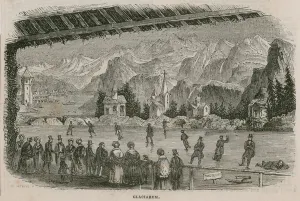 King Street Gallery: Ice-rink, Baker Street Bazaar, King Street, Portman Square London (engraving)