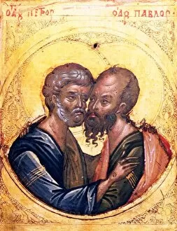 Images Dated 8th October 2016: Icon of SS. Peter and Paul (tempera on panel)