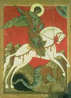 Icon of St. George and the Dragon (tempera on panel) Icon of St. George and the Dragon (tempera on panel)