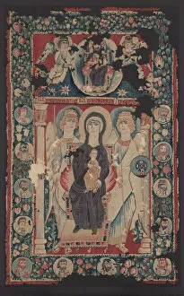Images Dated 13th November 2012: Icon of the Virgin & Child, 500s (slit-and dovetailed-tapestry weave, wool)