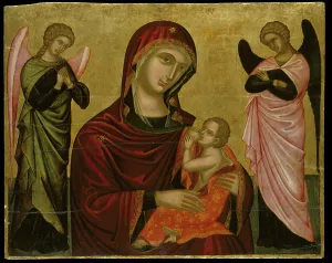 Icon of the Virgin Lactans with Two Angels (egg tempera on panel) Icon of the Virgin Lactans with Two Angels (egg tempera on panel)