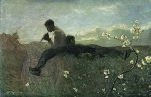 Idyll, 1882-1883, by Giovanni Segantini (1858-1899), oil on canvas, 565x845 cm Idyll, 1882-1883, by Giovanni Segantini (1858-1899), oil on canvas, 565x845 cm