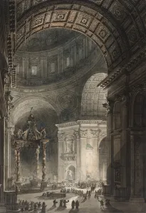Illumination of the Cross in St. Peters on Good Friday, 1787 (w/c and etching) Illumination of the Cross in St. Peters on Good Friday, 1787 (w/c and etching)