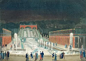 Images Dated 27th April 2010: Illumination of the Saint-Cloud Fountain, 1st April 1810 (etching & aquatint on paper)