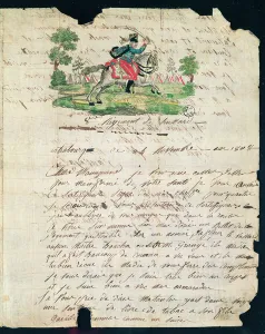 Illustrated letter from a hussar of the 8th Regiment to his mother, 14th November 1808 Illustrated letter from a hussar of the 8th Regiment to his mother, 14th November 1808