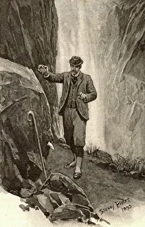 Sherlock Holmes' Farewell at Reichenbach Falls. Art Prints