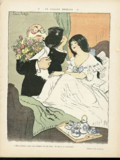 Illustration of Chas-Laborde (1886-1941) in Le Rire, 12/10/12 - Le galant medecin Illustration of Chas-Laborde (1886-1941) in Le Rire, 12/10/12 - Le galant medecin