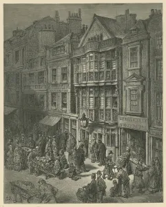Illustration depicting Bishopsgate Street (engraving) Illustration depicting Bishopsgate Street (engraving)