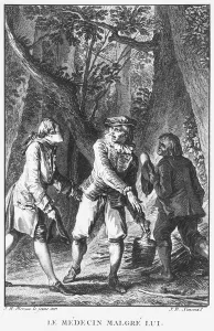 Illustration from The Doctor In Spite of Himself (1666) by Jean-Baptiste Illustration from The Doctor In Spite of Himself (1666) by Jean-Baptiste