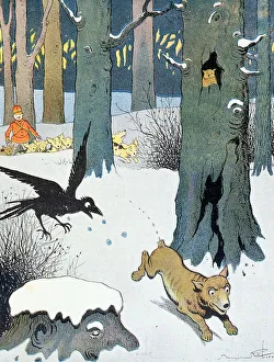 Illustration from Le Roman de Renard, c.1900 (colour litho) Illustration from Le Roman de Renard, c.1900 (colour litho)