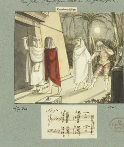 Illustration for Mozarts The Magic Flute, 1845 (w/c on paper) Illustration for Mozarts The Magic Flute, 1845 (w/c on paper)