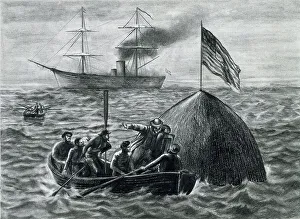 Science Fiction Gallery: illustration for the novel From the Earth to the Moon, 1865 (lithograph)