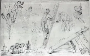 Illustration of Painting and Decorating (pencil on paper) Illustration of Painting and Decorating (pencil on paper)