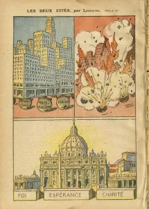 Illustration by Pierre Nicolas Marcel Lecoultre (1867-1942) in Le Pelerin, 19/10/30 - The two listed - Religion Faith Illustration by Pierre Nicolas Marcel Lecoultre (1867-1942) in Le Pelerin, 19/10/30 - The two listed - Religion Faith