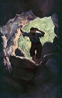 Illustration for Robinson Crusoe by Daniel Defoe (colour litho) Illustration for Robinson Crusoe by Daniel Defoe (colour litho)