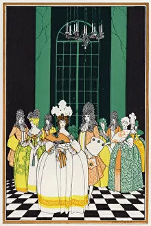 Illustration for 'Rogues In Porcelain', A Miscellany of Eighteenth Century Poems (colour litho)