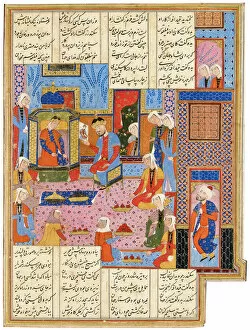 Illustration from a Safavid Shahnama: Alexander, in the disguise of an envoy