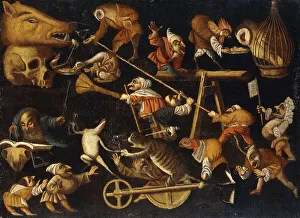Imaginary Animals and Dwarfs Fighting, Drinking and Carousing (oil on canvas) Imaginary Animals and Dwarfs Fighting, Drinking and Carousing (oil on canvas)
