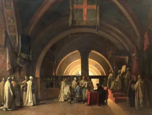 The Inauguration of Jacques de Molay into the Order of Knights Templar in 1295 (oil The Inauguration of Jacques de Molay into the Order of Knights Templar in 1295 (oil