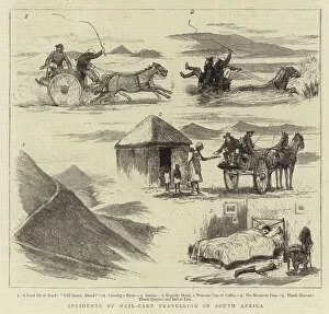 Incidents Gallery: Incidents of Mail-Cart Travelling in South Africa (engraving)