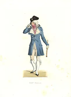 Incroyable, France, 18th century, from a print by Carle Vernet Incroyable, France, 18th century, from a print by Carle Vernet