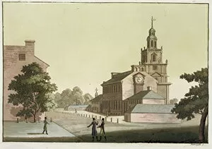 Second Continental Congress Collection: Independence Hall, Philadelphia, Pennsylvania, from Le Costume Ancien et Moderne