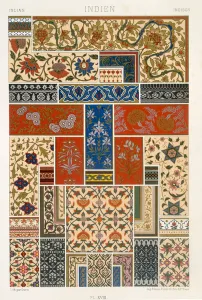 Indian Style, plate XVIII from Polychrome Ornament engraved by F Indian Style, plate XVIII from Polychrome Ornament engraved by F
