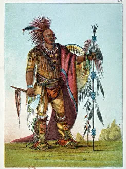 Indians of America: Portrait of a leader of the Saxons and Foxes tribe Indians of America: Portrait of a leader of the Saxons and Foxes tribe